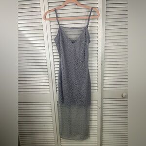 Hours Gray Lace Slip Dress Size Small